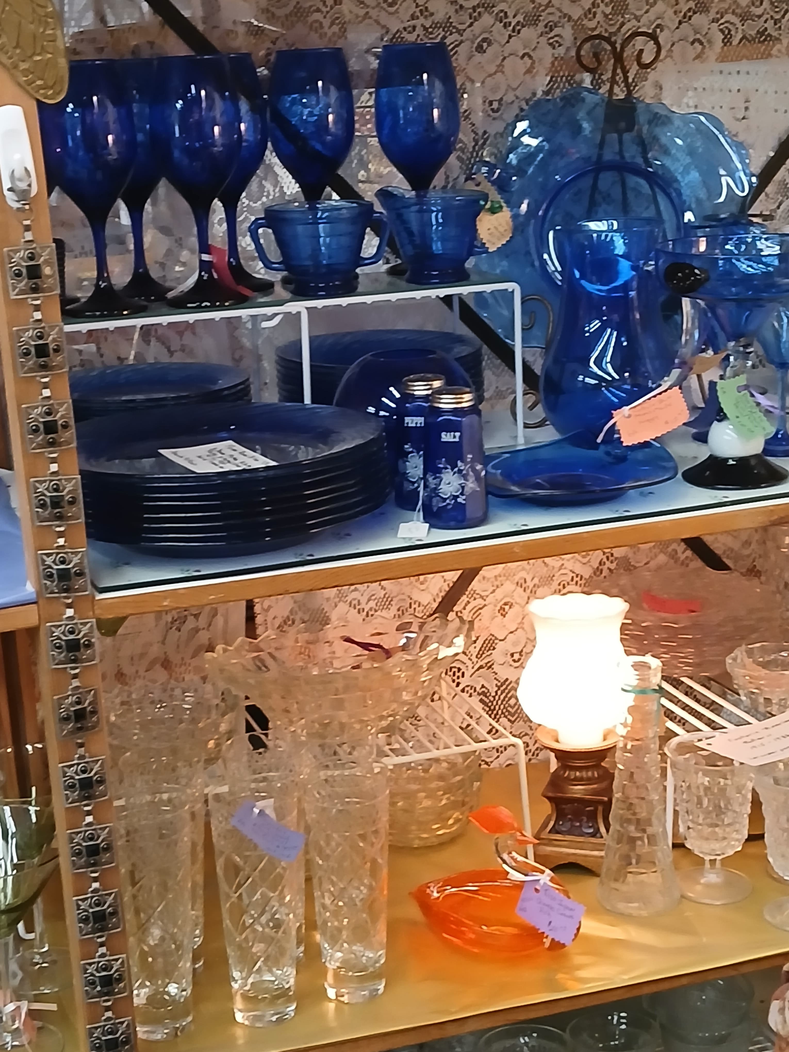 Collectible Cobalt blue glass and crystal